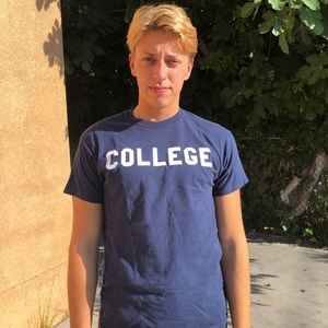 “college” t-shirt